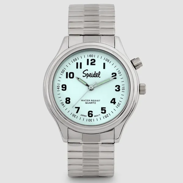 Gents' Quartz Silvertone Light Up Watch Image 2 Mark Jewellers La Crosse, WI