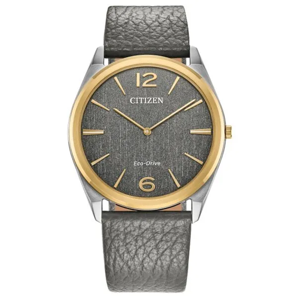 Gents' Eco-Drive Two Tone Leather Band Watch Mark Jewellers La Crosse, WI