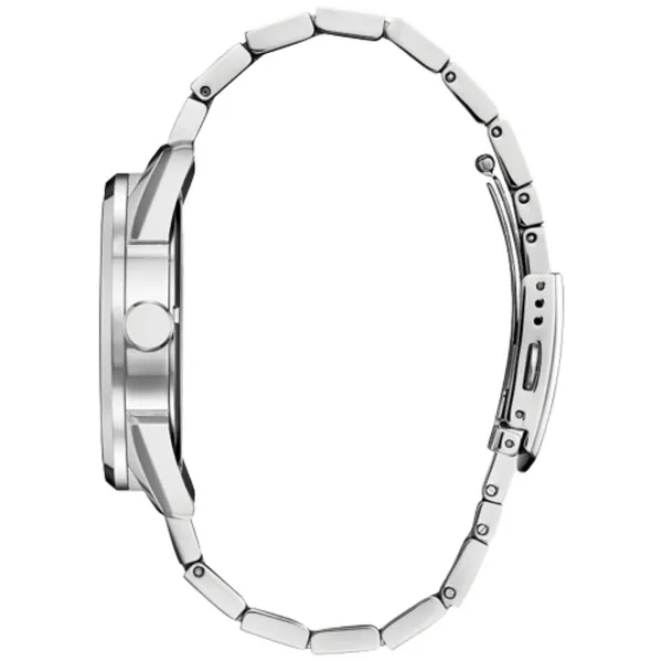 Gents' Eco-Drive Silvertone Blue Dial Watch Image 3 Mark Jewellers La Crosse, WI