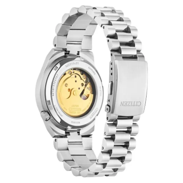 Gents' Automatic Silvertone Orange Dial Watch Image 2 Mark Jewellers La Crosse, WI