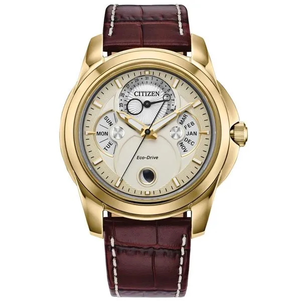 Gents' Eco-Drive Goldtone Watch Mark Jewellers La Crosse, WI