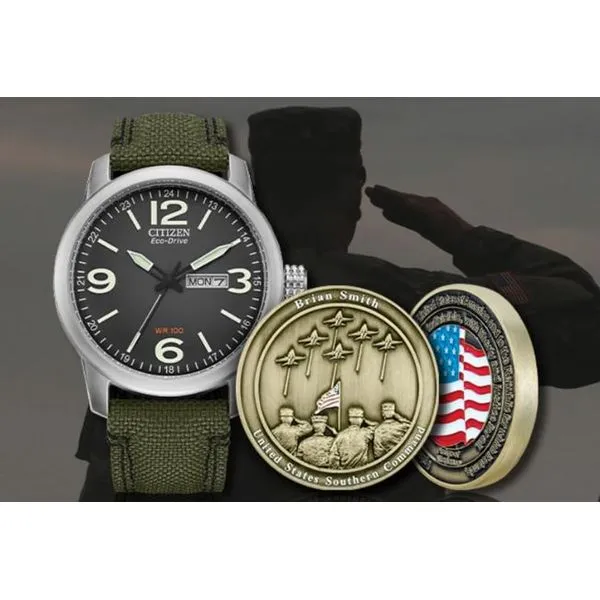 Gents' Eco-Drive Military Commemorative Watch Image 2 Mark Jewellers La Crosse, WI