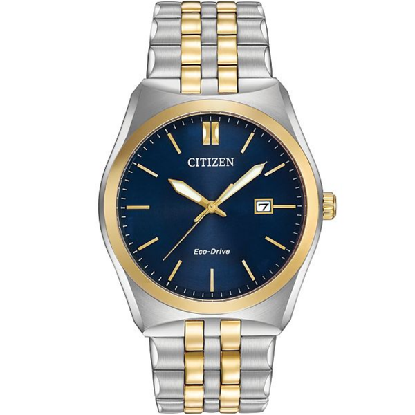 Gents' Eco-Drive Two Tone Blue Dial Watch Mark Jewellers La Crosse, WI