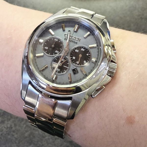 Gents' Eco-Drive Silvertone Watch Image 3 Mark Jewellers La Crosse, WI