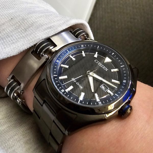 Gents' Eco-Drive Black Tone Watch Image 3 Mark Jewellers La Crosse, WI