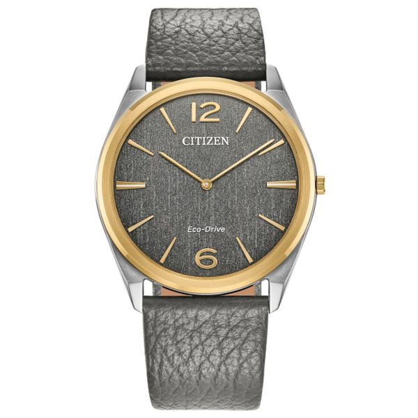Gents' Eco-Drive Two Tone Leather Band Watch Mark Jewellers La Crosse, WI