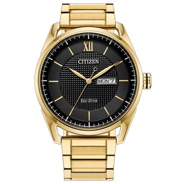 Gents' Eco-Drive Goldtone Watch Mark Jewellers La Crosse, WI