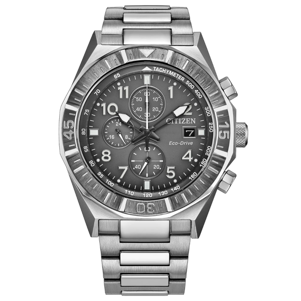 Gents' Eco-Drive Silvertone Nighthawk Watch Mark Jewellers La Crosse, WI