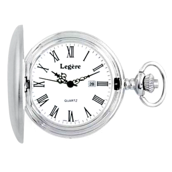 Rhodium Plated Pocket Watch Mark Jewellers La Crosse, WI