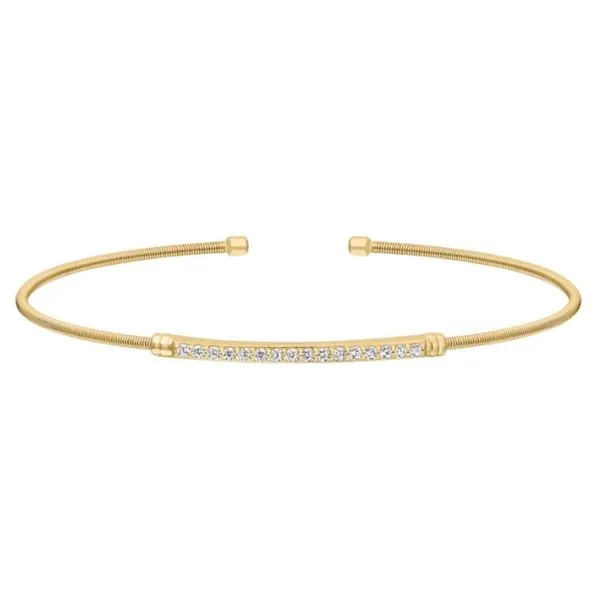 Gold Finish Sterling Simulated Diamond Bracelet Mark Jewellers La Crosse, WI