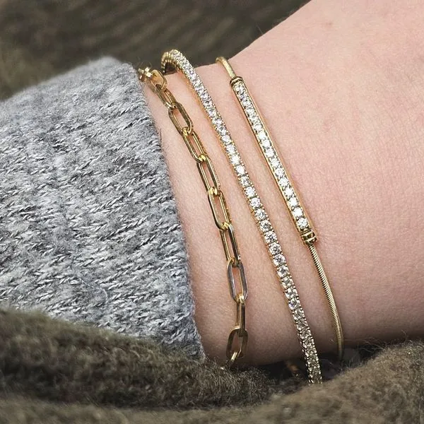 Sterling Gold-Plated Simulated Diamond Bracelet Image 2 Mark Jewellers La Crosse, WI