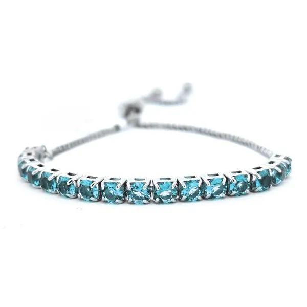 Sterling March Birthstone Crystal Bolo Bracelet Mark Jewellers La Crosse, WI