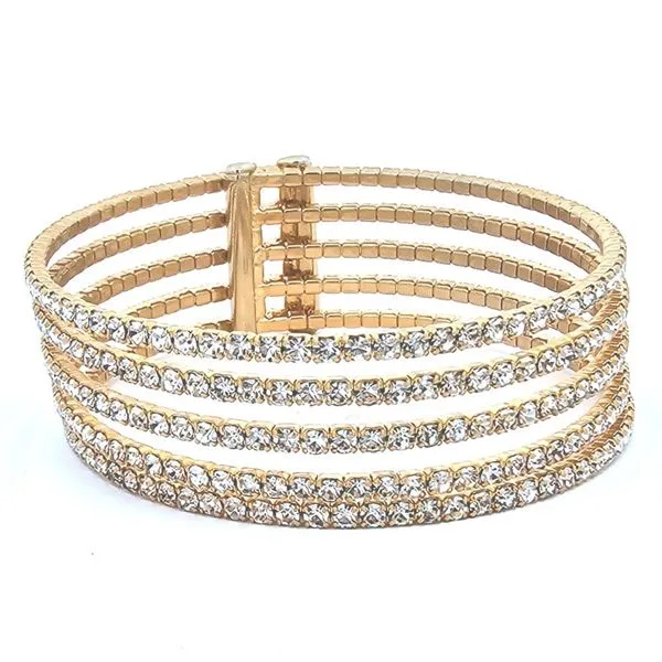 Plated Brass 5-Row CZ Cuff Bracelet Mark Jewellers La Crosse, WI