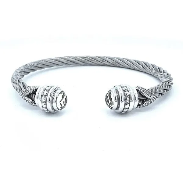 Stainless Steel Lemon Quartz Cuff Bracelet Mark Jewellers La Crosse, WI