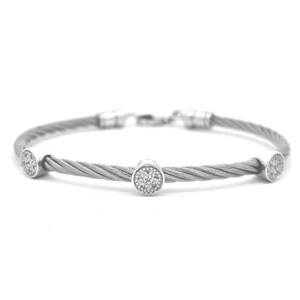 Stainless Diamond Cable Bracelet Mark Jewellers La Crosse, WI