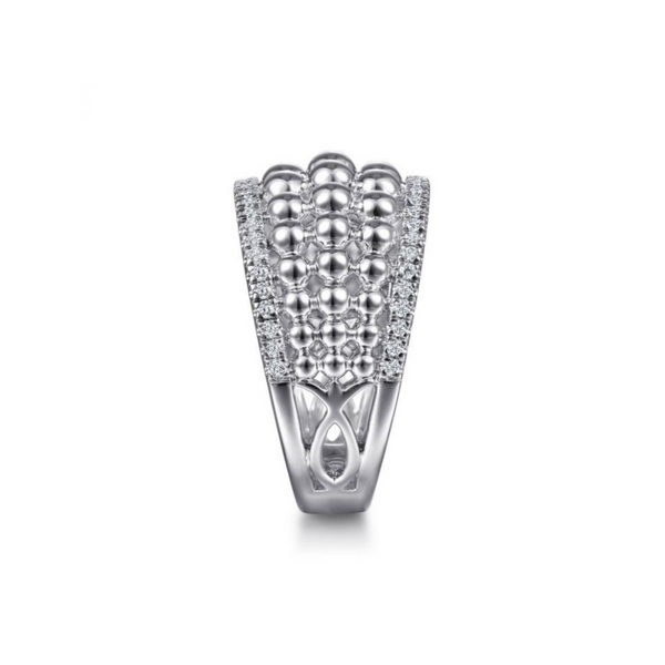 Sterling White Sapphire Beaded Ring Image 2 Mark Jewellers La Crosse, WI