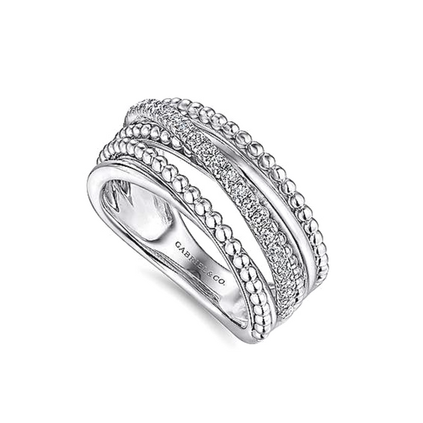 Sterling White Sapphire Multi-Layer Ring Image 2 Mark Jewellers La Crosse, WI