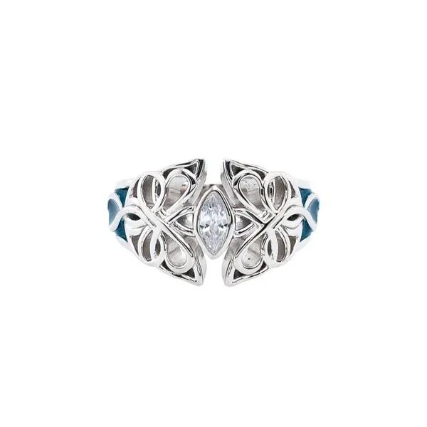 Sterling CZ & Teal Enamel Butterfly Ring Mark Jewellers La Crosse, WI