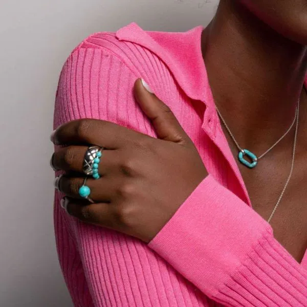 Sterling Turquoise Bead Ring Image 2 Mark Jewellers La Crosse, WI