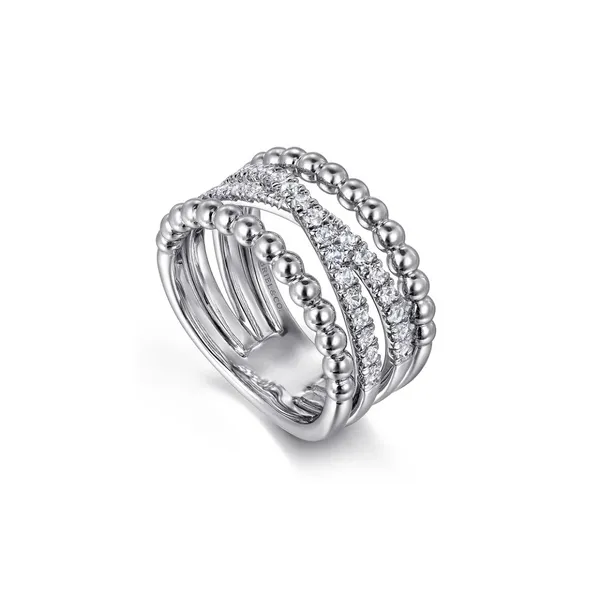 Sterling White Sapphire Crisscross Ring Image 2 Mark Jewellers La Crosse, WI
