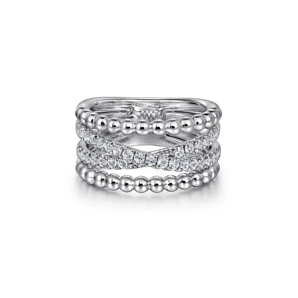 Sterling White Sapphire Crisscross Ring Mark Jewellers La Crosse, WI