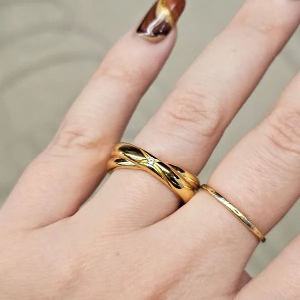 Gold Plated Sterling CZ Ring Image 3 Mark Jewellers La Crosse, WI