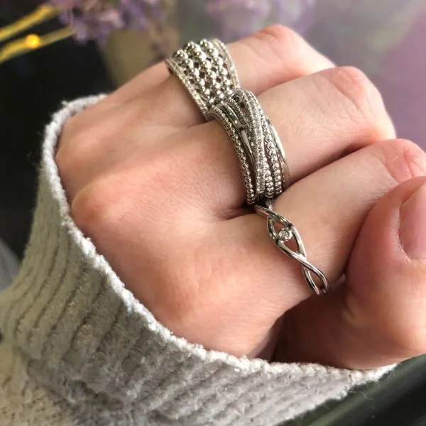 Sterling Diamond Infinity Ring Image 3 Mark Jewellers La Crosse, WI