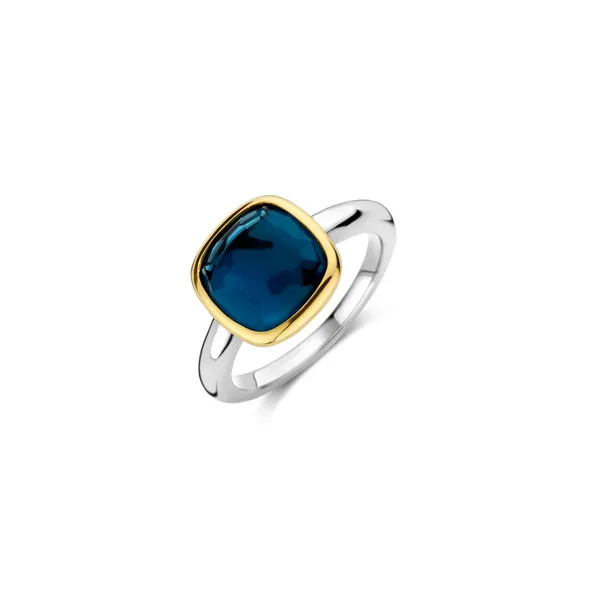 Gold-Plated Sterling Blue CZ Ring Mark Jewellers La Crosse, WI