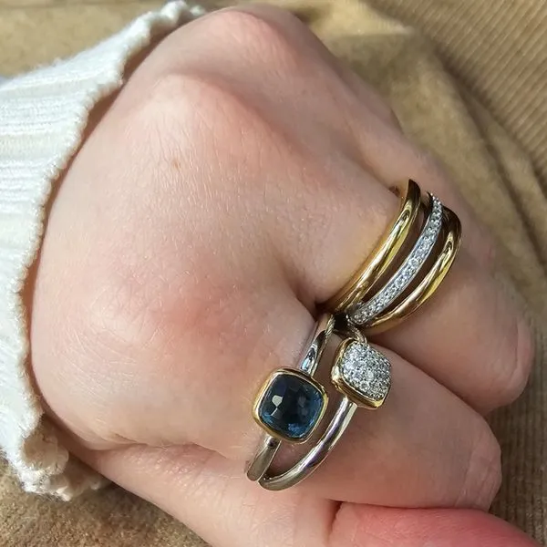 Gold-Plated Sterling CZ Three Row Band Image 2 Mark Jewellers La Crosse, WI