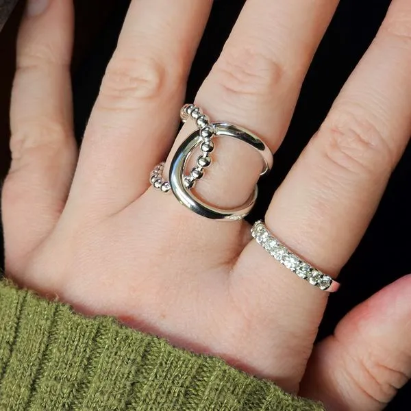 Sterling Double Loop Ring Image 3 Mark Jewellers La Crosse, WI