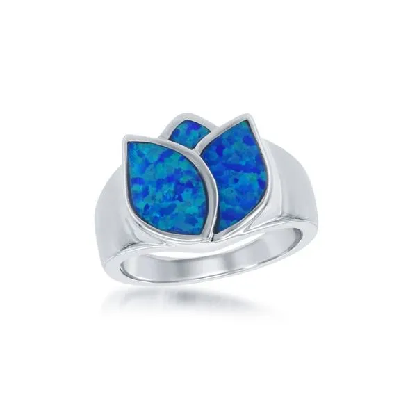 Sterling Synthetic Opal Flower Ring Mark Jewellers La Crosse, WI