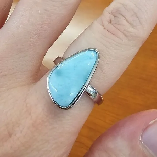 Sterling Larimar Ring Image 2 Mark Jewellers La Crosse, WI