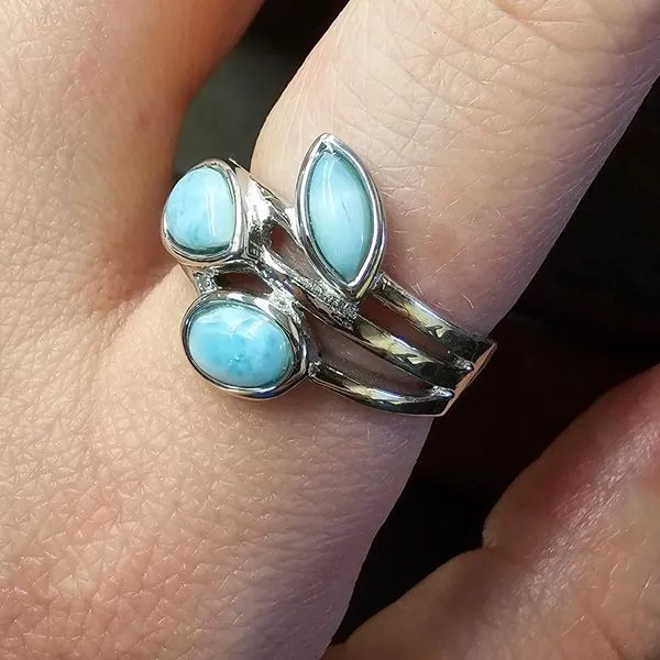 Sterling Larimar Ring Image 2 Mark Jewellers La Crosse, WI