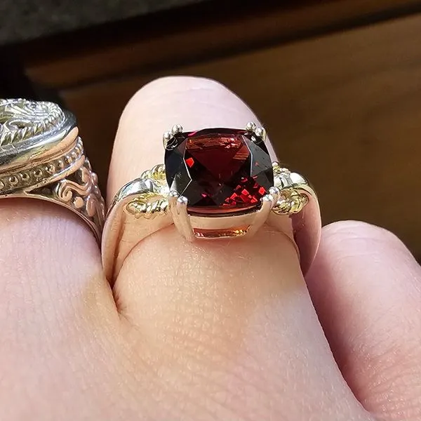 Sterling Cushion-Cut Garnet Ring Image 2 Mark Jewellers La Crosse, WI