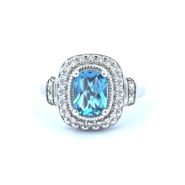 Sterling Blue Topaz & Diamond Ring Mark Jewellers La Crosse, WI