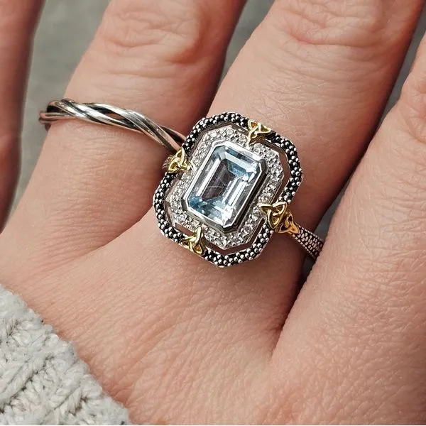 Sterling Blue Topaz Celestial Ring Image 3 Mark Jewellers La Crosse, WI
