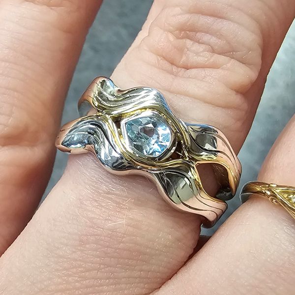 Sterling Blue Topaz Rocks & Rivers Ring Image 2 Mark Jewellers La Crosse, WI