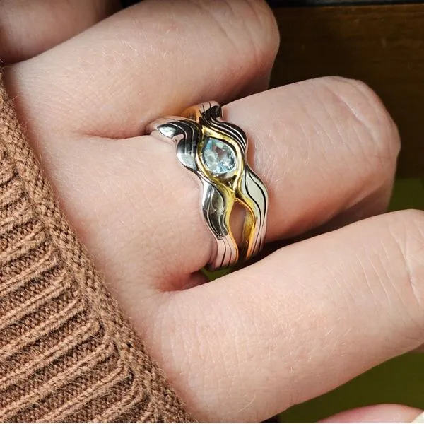 Sterling Blue Topaz Rocks & Rivers Ring Image 3 Mark Jewellers La Crosse, WI