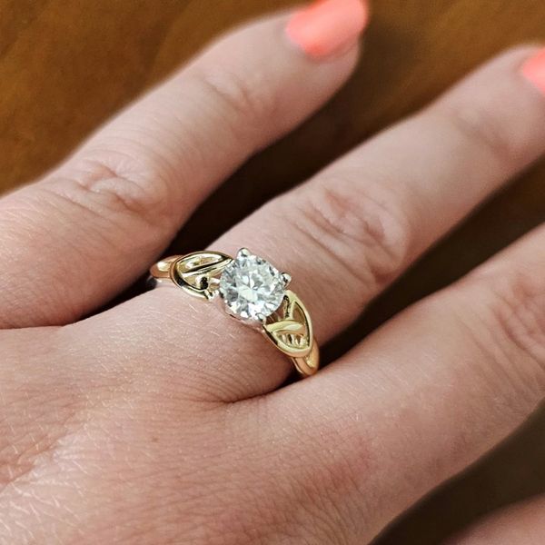 Gold-Plated Sterling Moissanite Trinity Knot Ring Image 2 Mark Jewellers La Crosse, WI