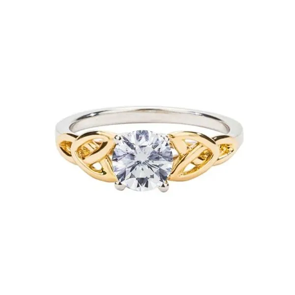 Gold-Plated Sterling Moissanite Trinity Knot Ring Mark Jewellers La Crosse, WI