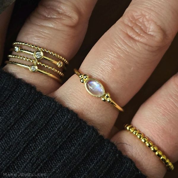 Gold-Plated Sterling Beaded Band Image 2 Mark Jewellers La Crosse, WI