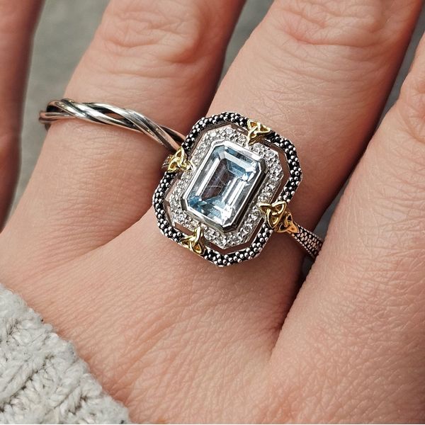 Sterling Blue Topaz Celestial Ring Image 3 Mark Jewellers La Crosse, WI
