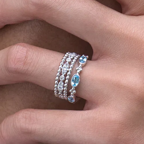 Sterling Blue Topaz Ring Image 3 Mark Jewellers La Crosse, WI