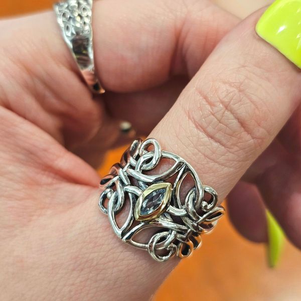 Sterling Blue Topaz Guardian Angel Ring Image 3 Mark Jewellers La Crosse, WI