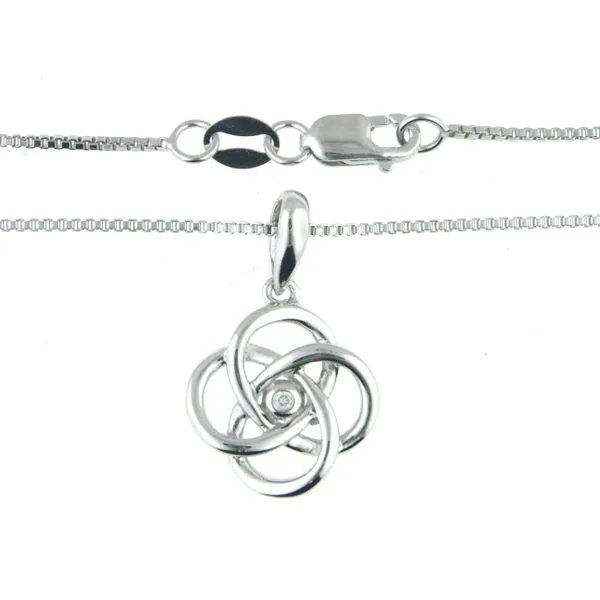 Silver Diamond Pendant Image 3 Mark Jewellers La Crosse, WI