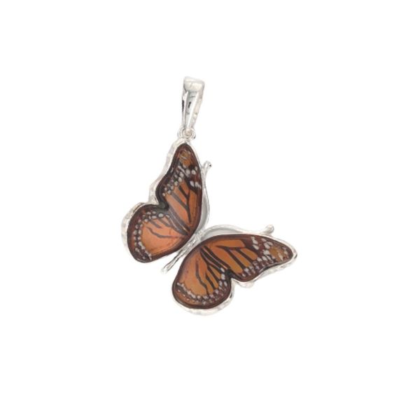 Sterling Amber Inlay Butterfly Pendant Mark Jewellers La Crosse, WI