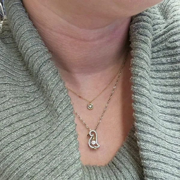 Sterling Shimmering Simulated Diamond Penguin Pendant Image 3 Mark Jewellers La Crosse, WI