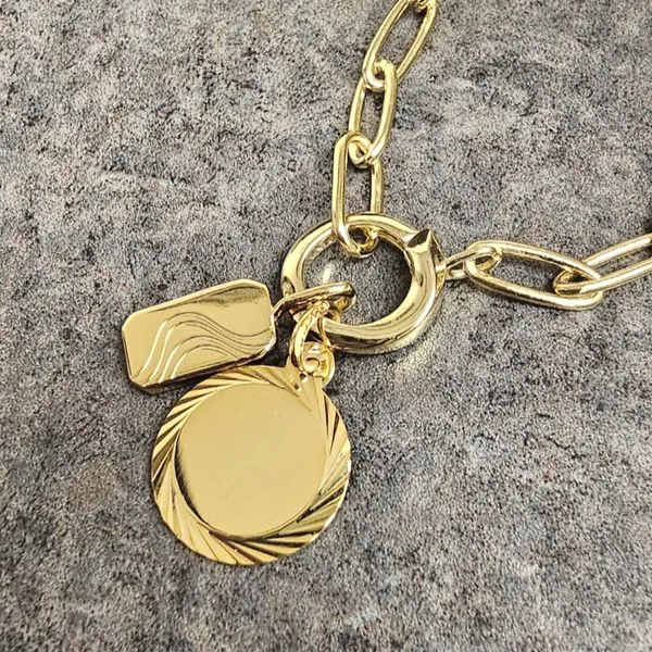 Gold-Plated Sterling Dog Tag Charm Image 2 Mark Jewellers La Crosse, WI