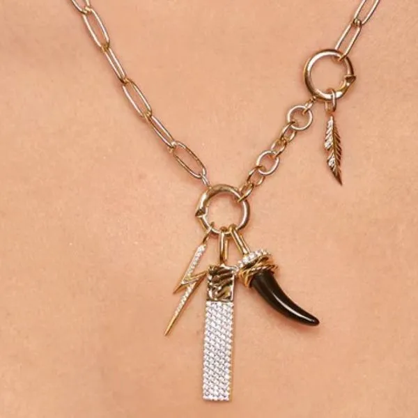 Sterling CZ Tiger Bar Charm Image 2 Mark Jewellers La Crosse, WI