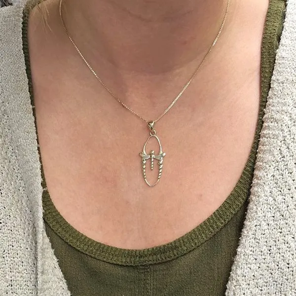 Sterling Oval Dragonfly Pendant Image 2 Mark Jewellers La Crosse, WI